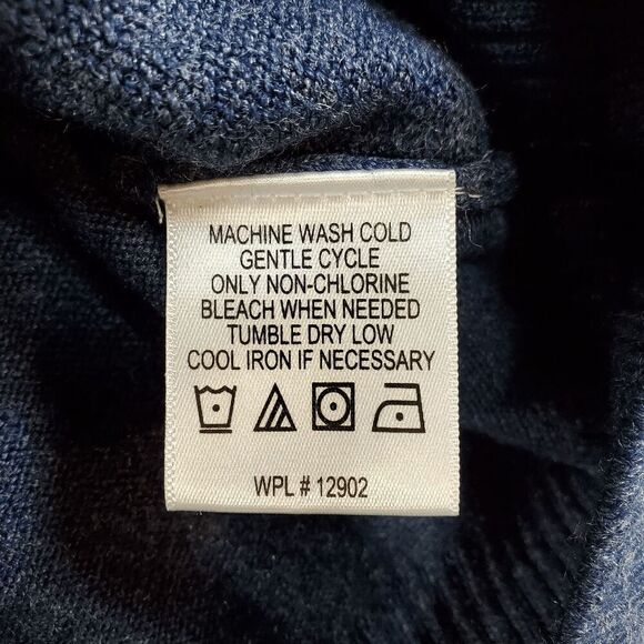 Tricots St. Raphael Sweater Mens Medium Blue Knit Long Sleeve V Neck Pullover - Picture 5 of 10